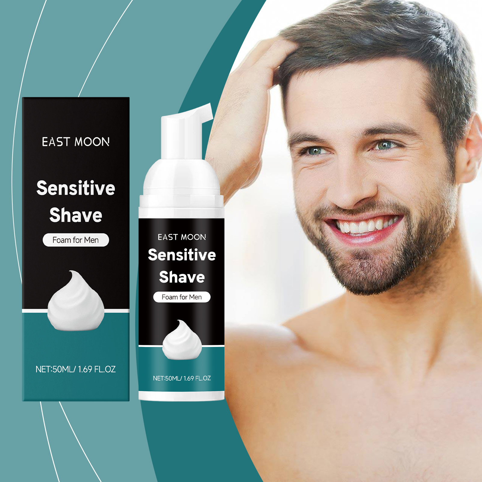 Shaving Cream - มูสโกนหนวดว่านหางจระเข้ 50 มล. สำหรับผู้ชาย ให้ความสดชื่น สบายผิว