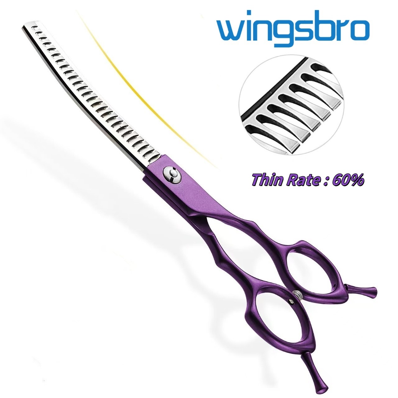 กรรไกรตัดขนสุนัขสแตนเลสแบบโค้ง - Grooming Scissors บทวิจารณ์และราคา
